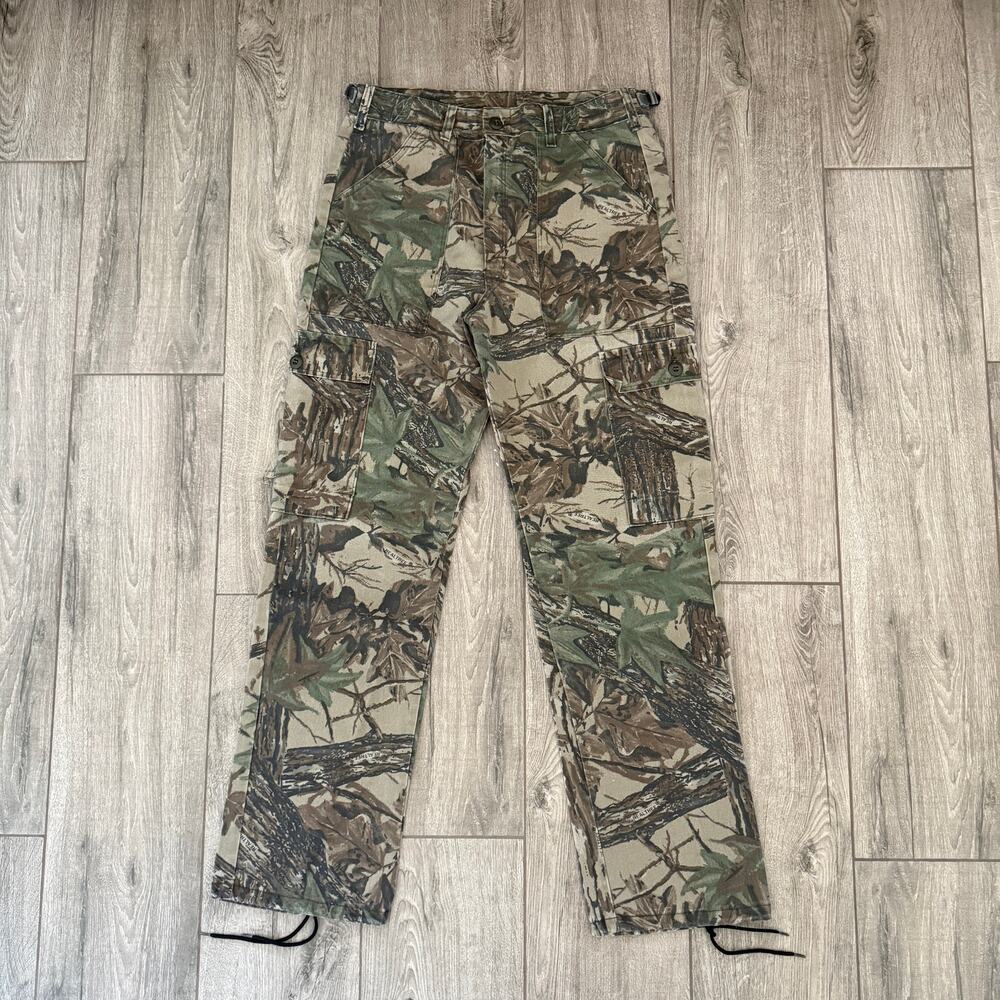Realtree Camo Cargo Pants Mens M Hunting Tactical Drawstring Hem